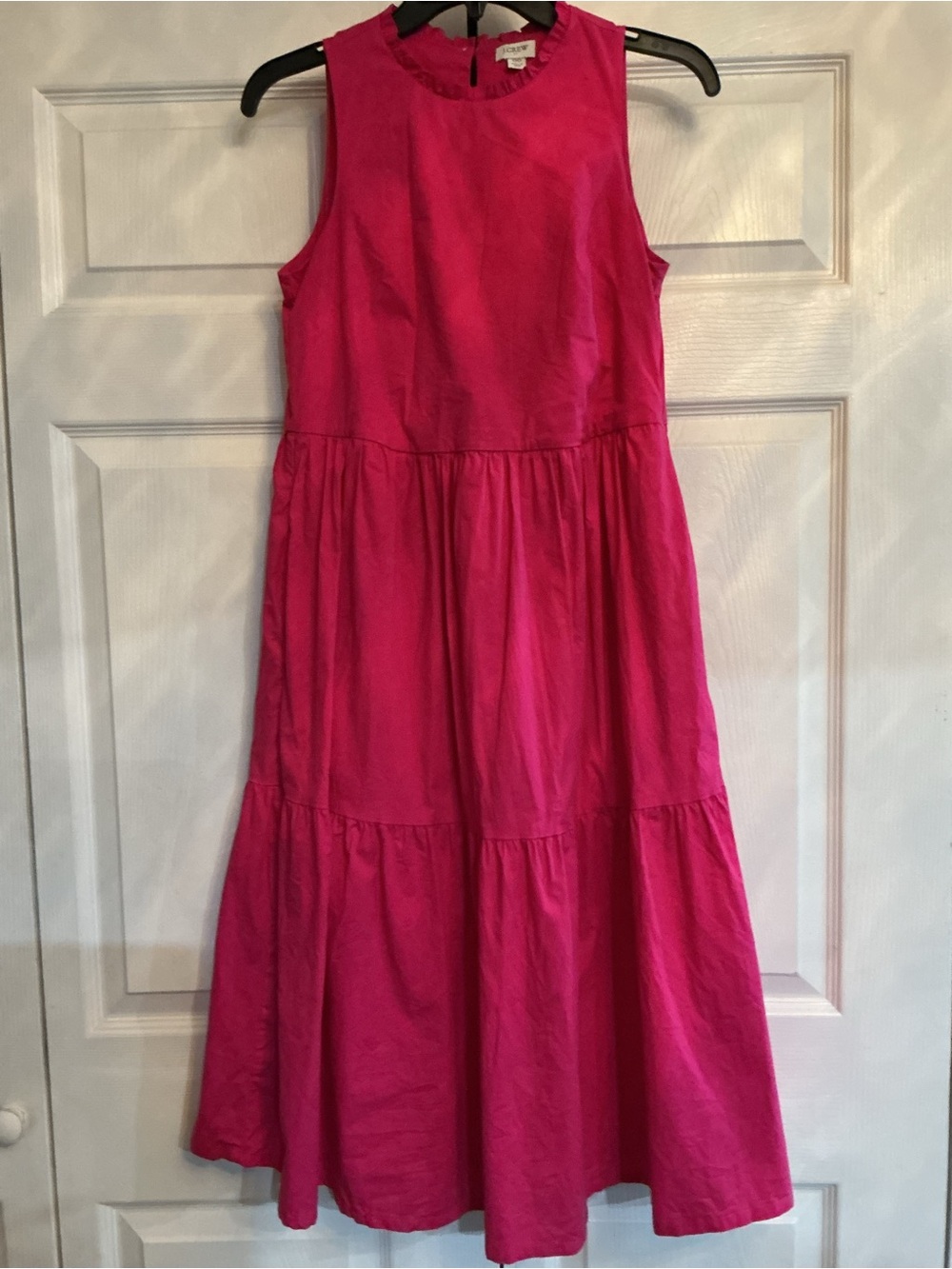 J. Crew Hot Pink Sleeveless Tiered Dress for Women